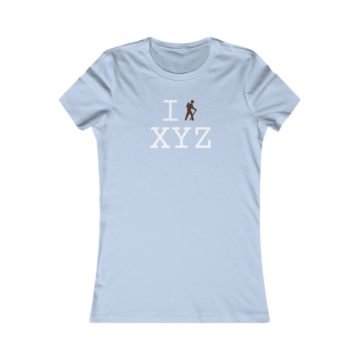 I Hike women's T, brown hiker