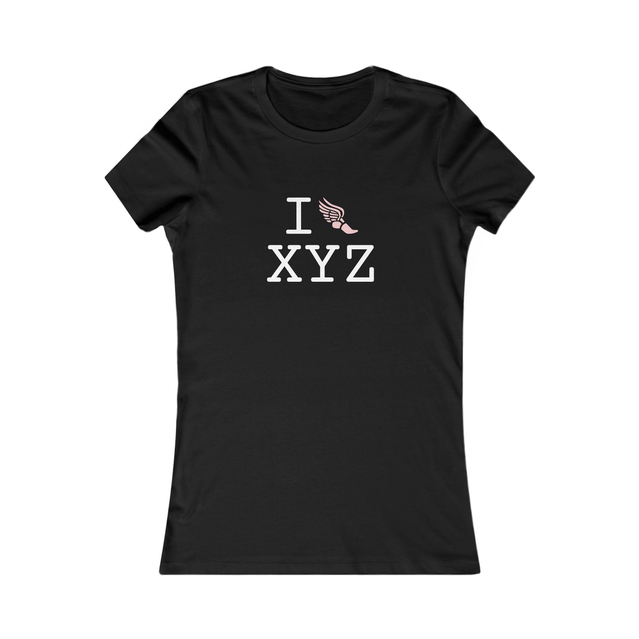 I Run ___ women's T, pink logo