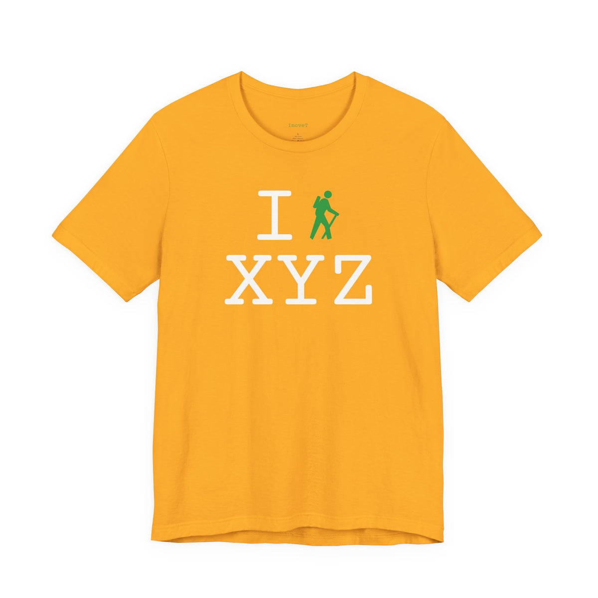 I Hike unisex T, green hiker