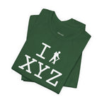 I Hike unisex T, white hiker