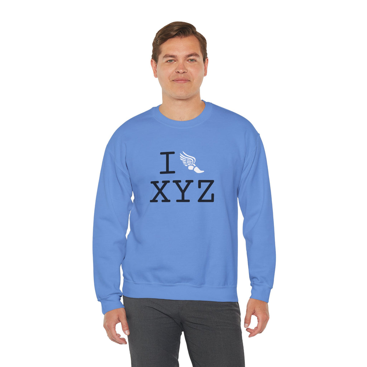 I Run sweatshirt, white logo
