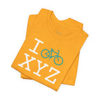 I Bike unisex T, teal bike