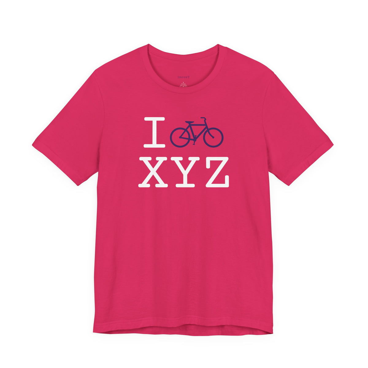 I Bike unisex T, purple bike