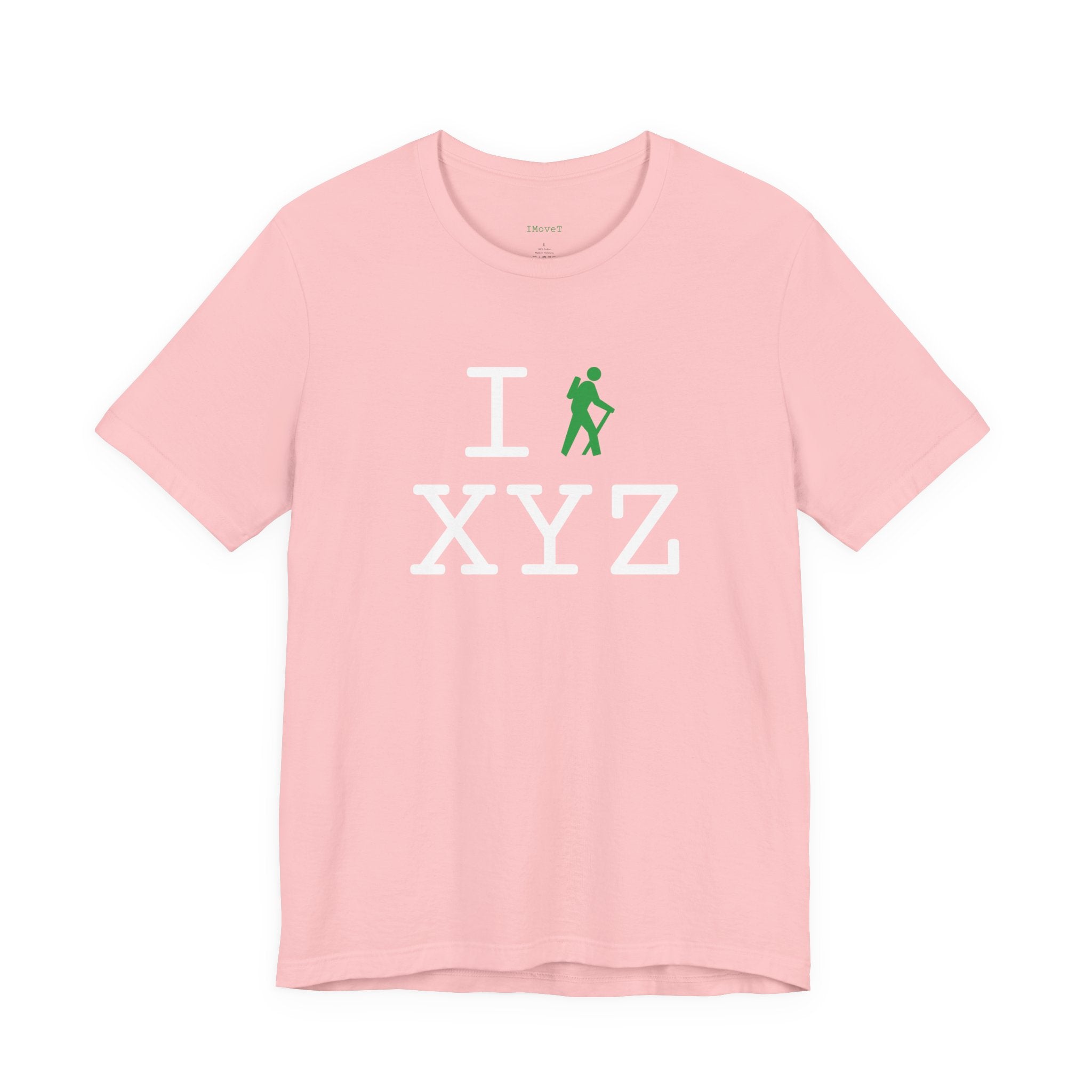 I Hike ___ unisex T, green hiker