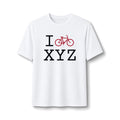 "I Bike ___" athletic T, crimson bike
