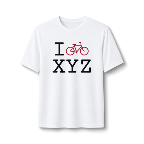 "I Bike ___" athletic T, crimson bike
