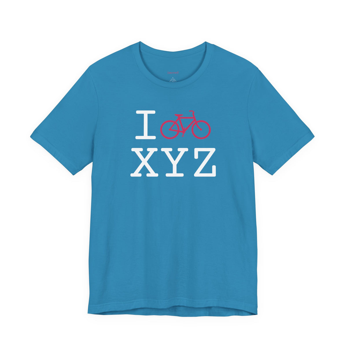 I Bike unisex T, hot pink bike