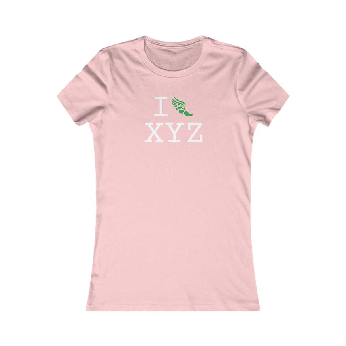 I Run women's T, green logo