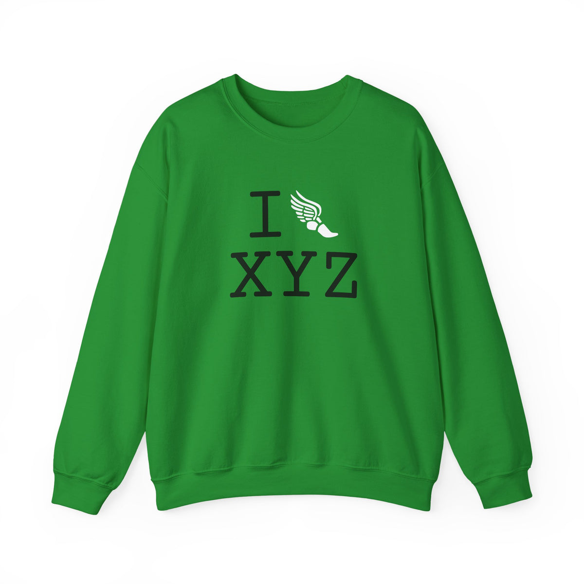 I Run sweatshirt, white logo