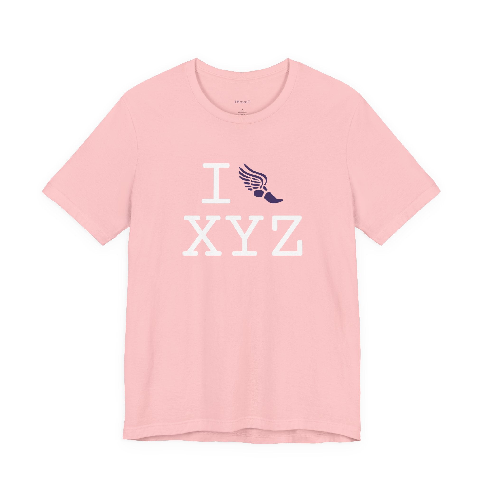 I Run ___ unisex T, purple logo