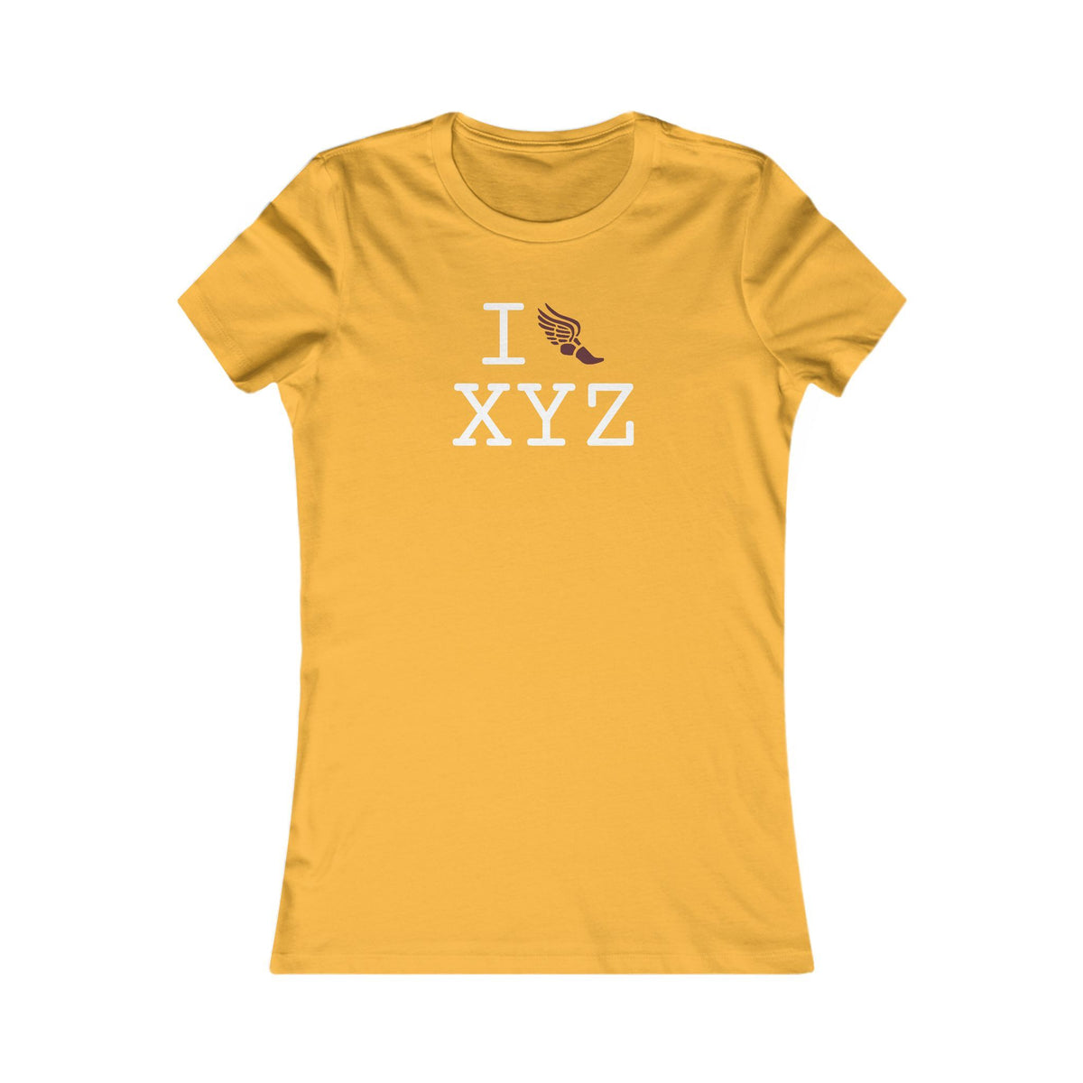 I Run women's T, maroon logo