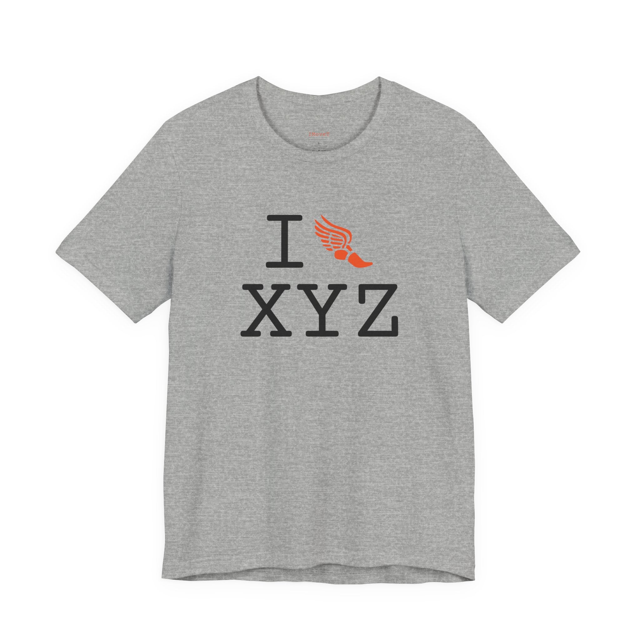 I Run ___ unisex T, orange logo