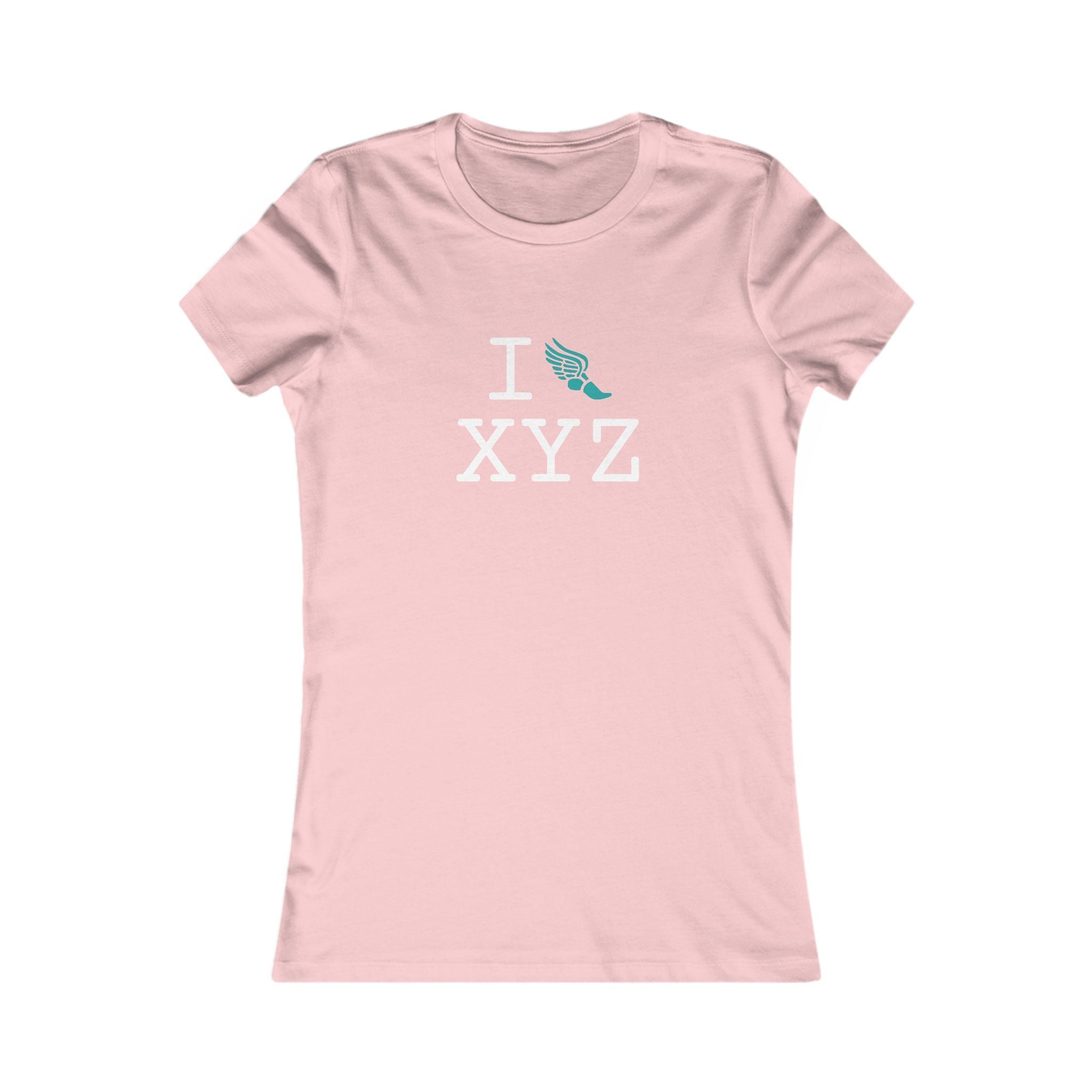 I Run ___ women's T, teal logo