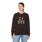 I Hike sweatshirt, yellow hiker
