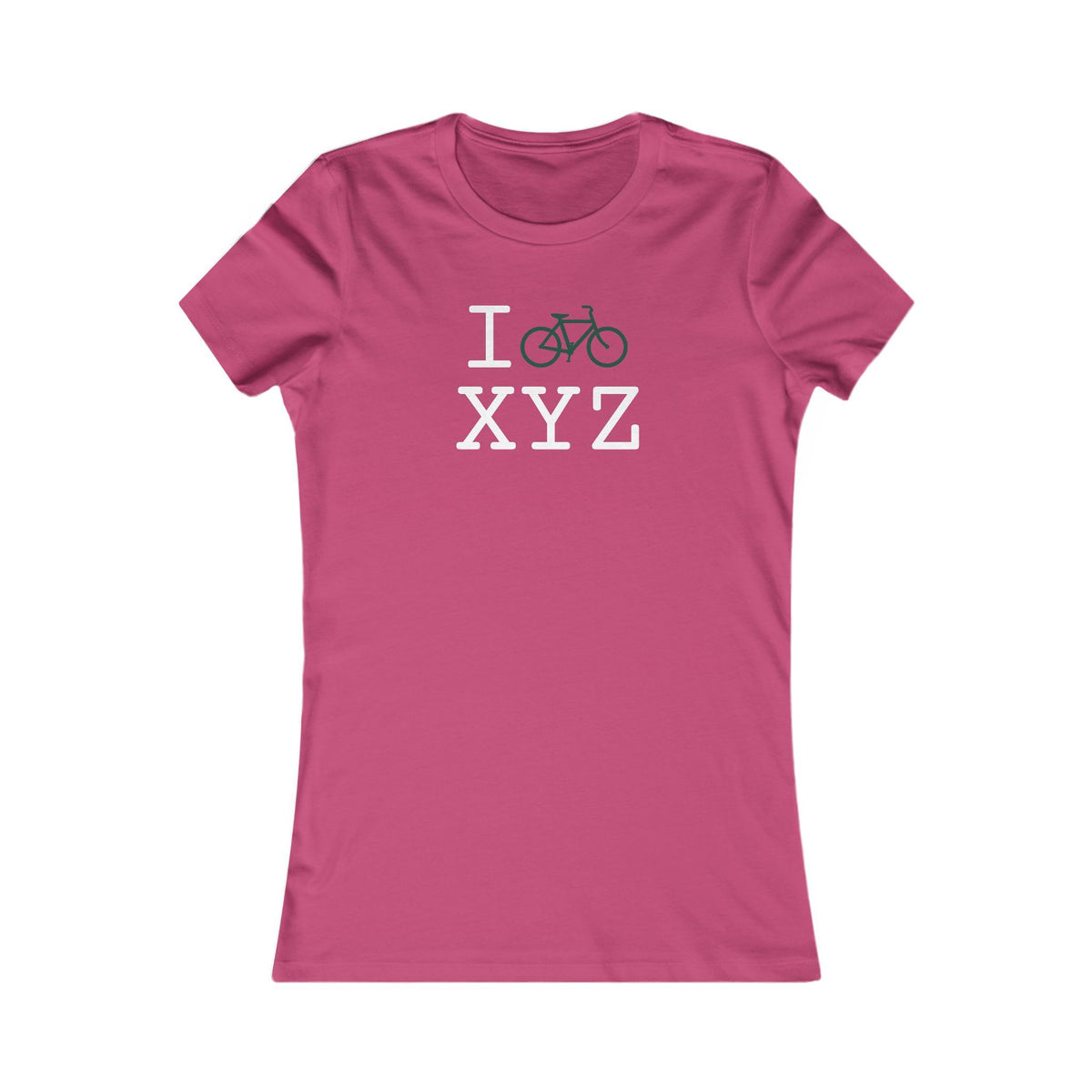 I Bike women's T, dark green bike