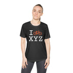 I Bike women's athletic T, orange bike