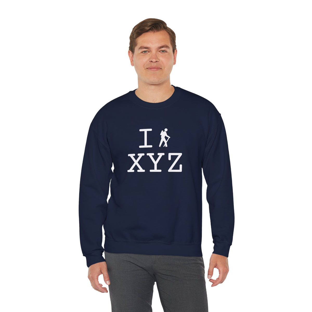 I Hike sweatshirt, white hiker