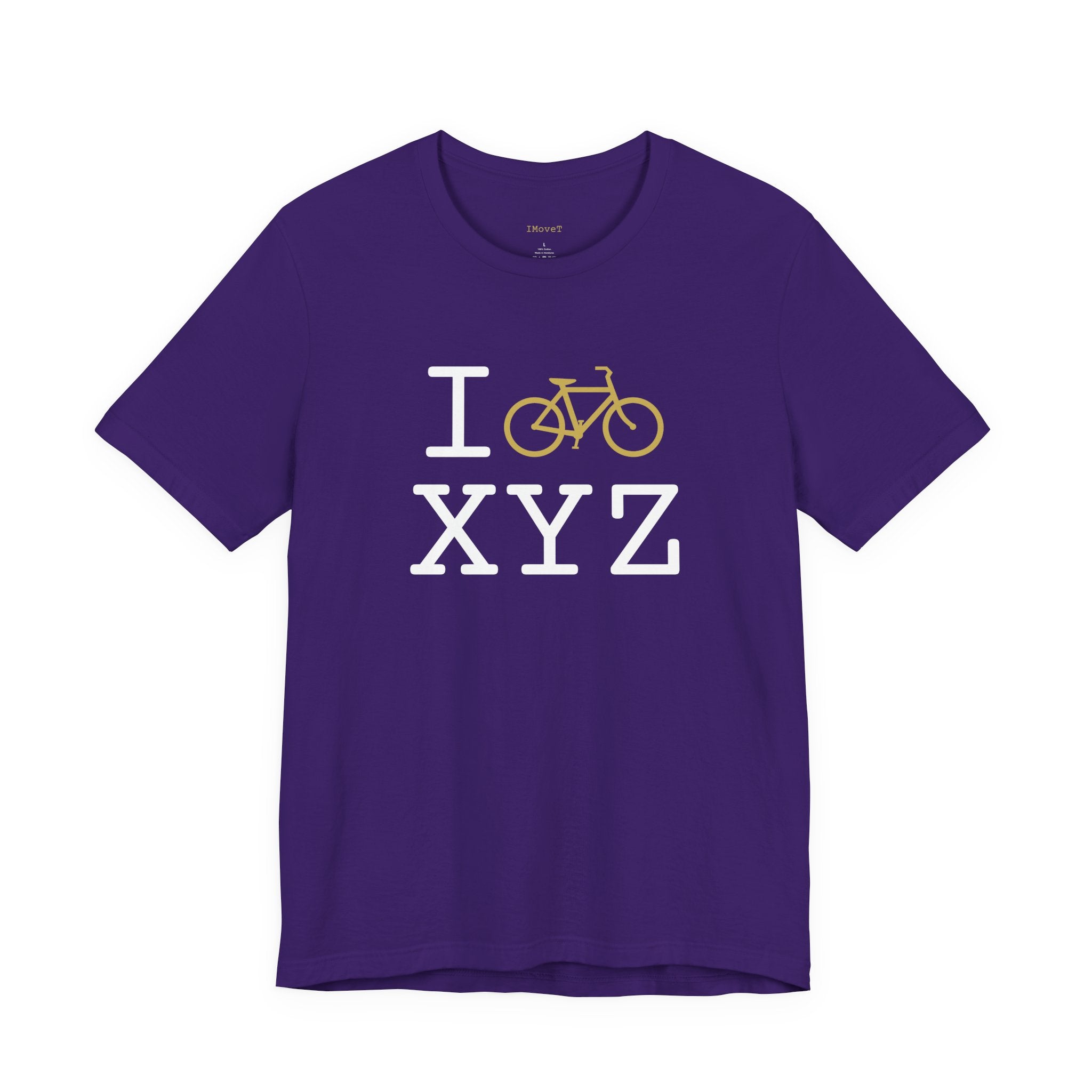 I Bike ___ unisex T, gold bike