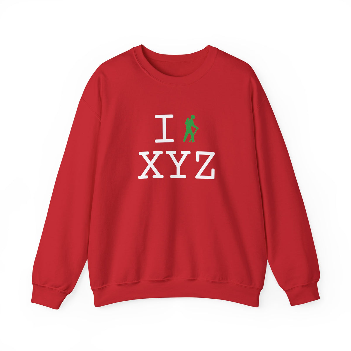 I Hike sweatshirt, green hiker