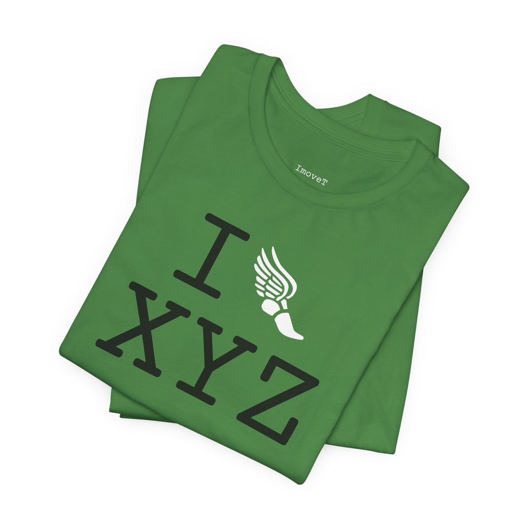 I Run unisex T, white logo