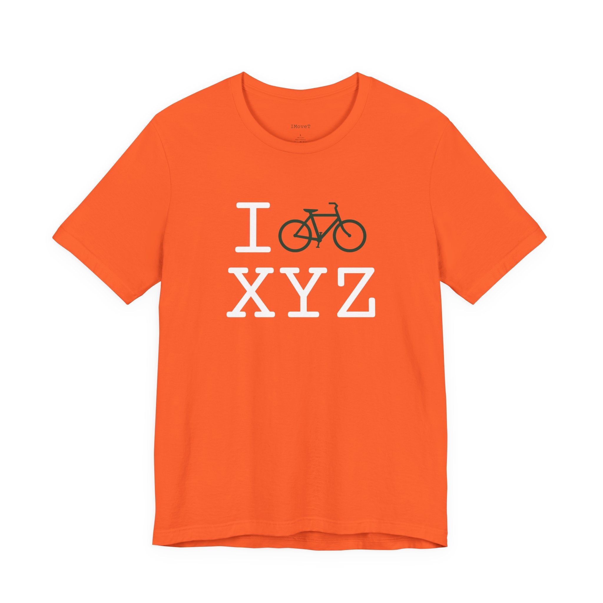 I Bike ___ unisex T, dark green bike