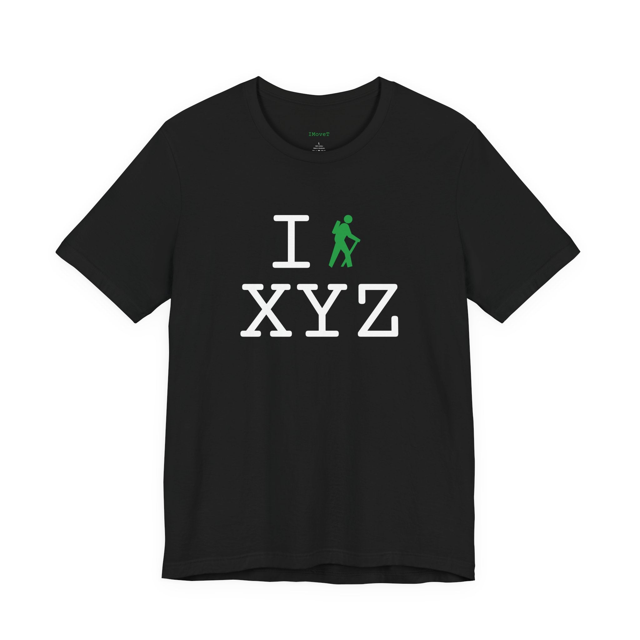 I Hike ___ unisex T, green hiker