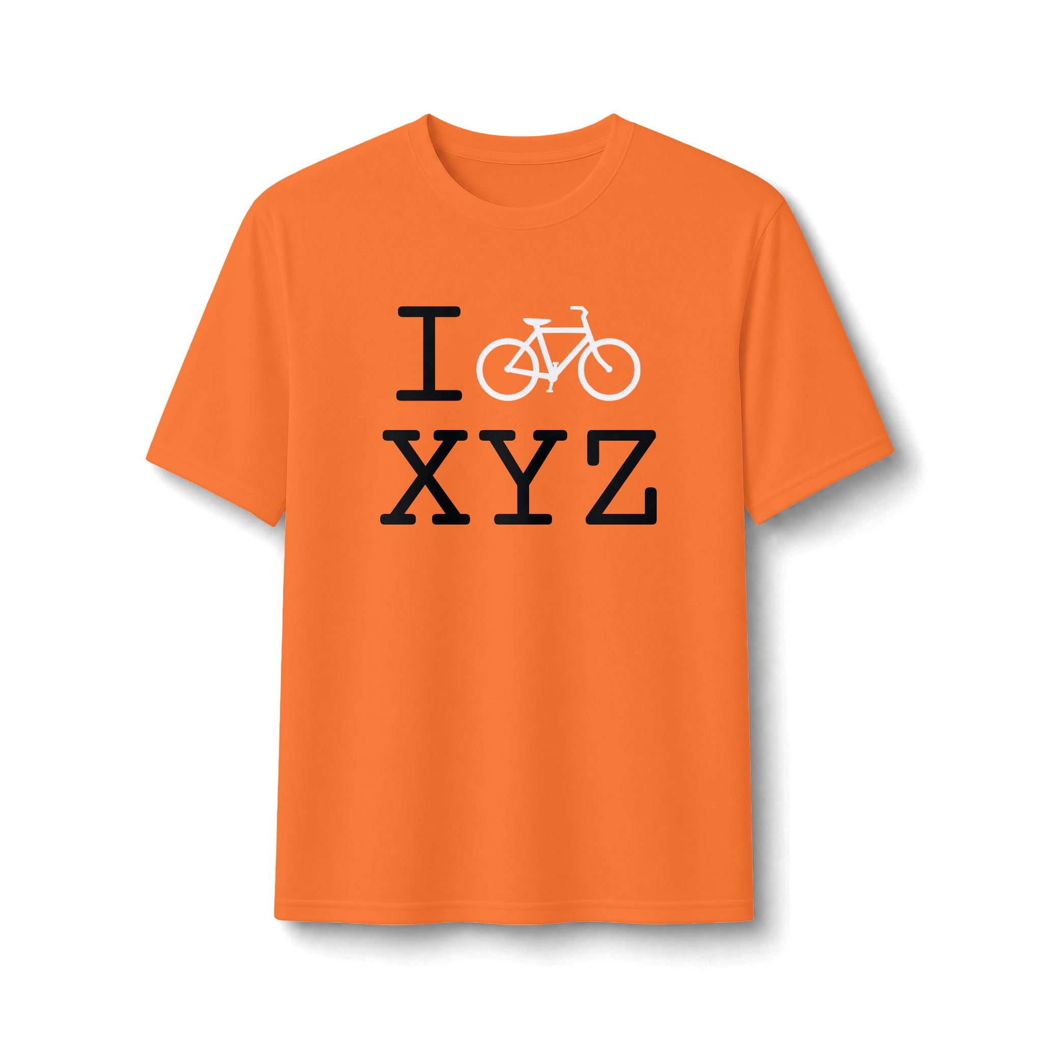"I Bike ___" athletic T, white bike