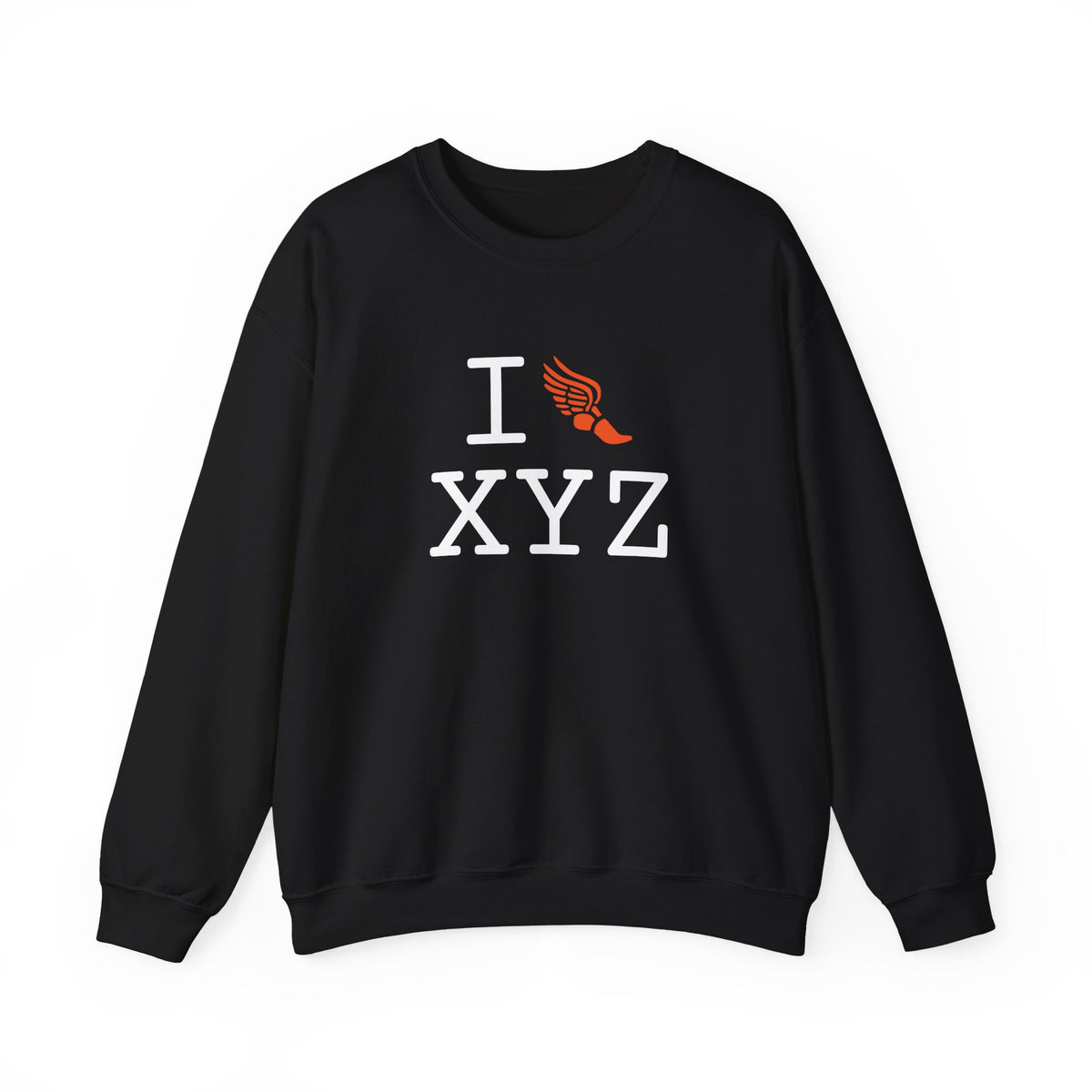 I Run sweatshirt, orange logo