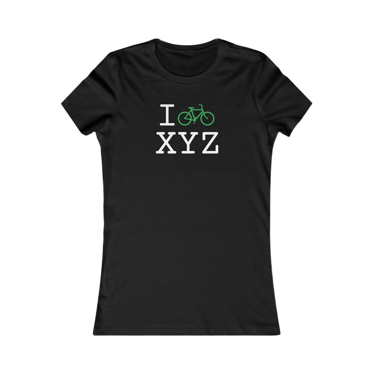 I Bike women's T, green bike