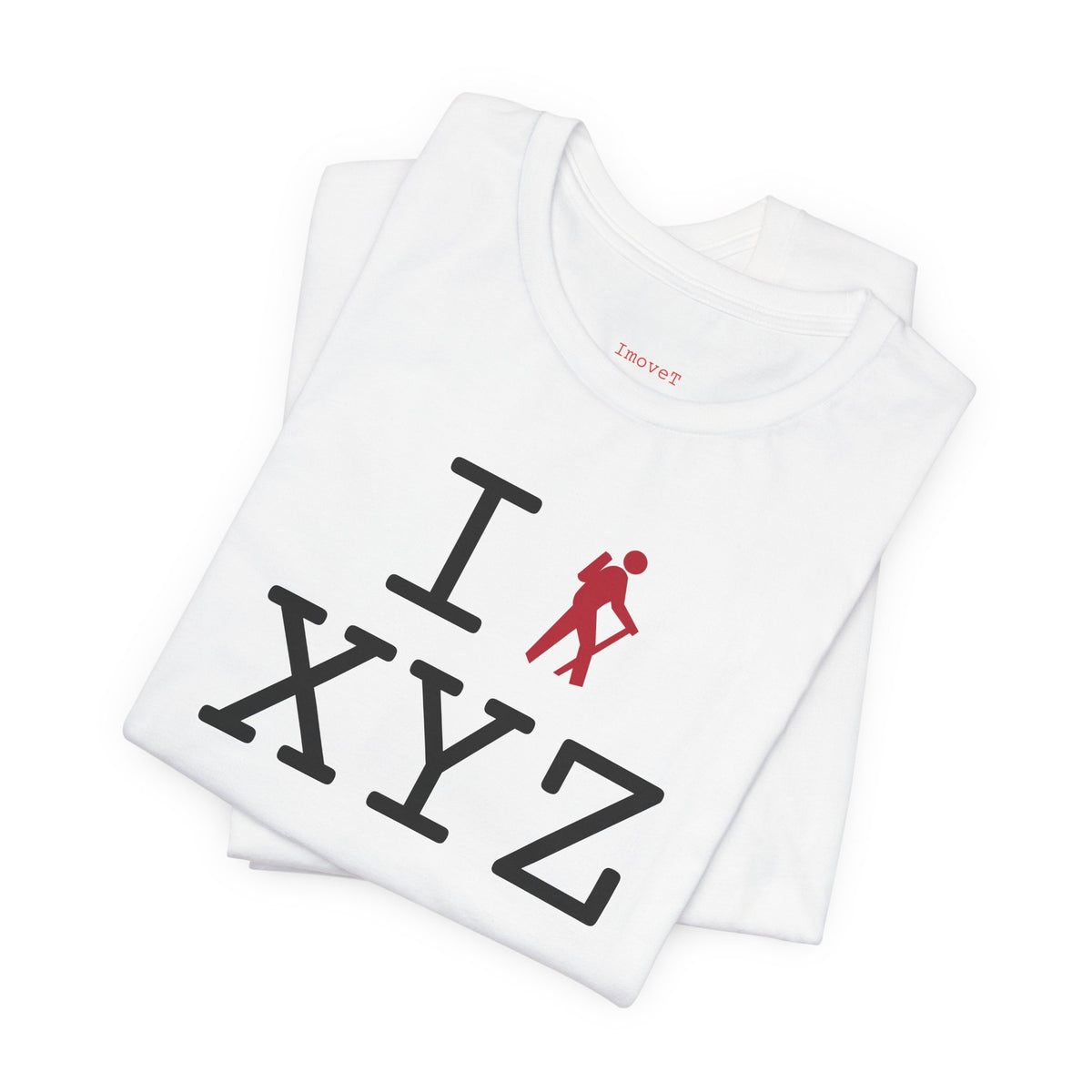 I Hike unisex T, red hiker