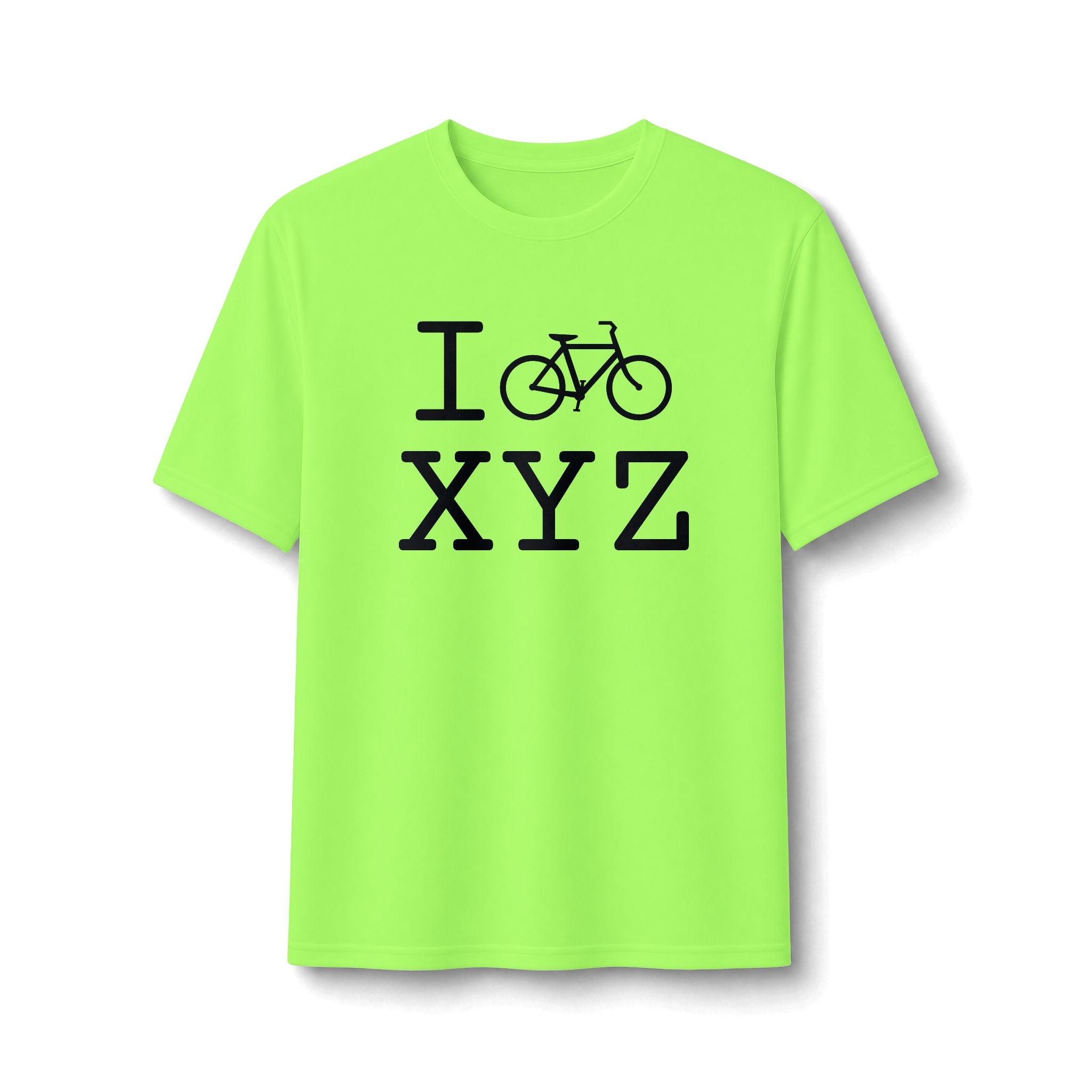 "I Bike ___" athletic T, black bike