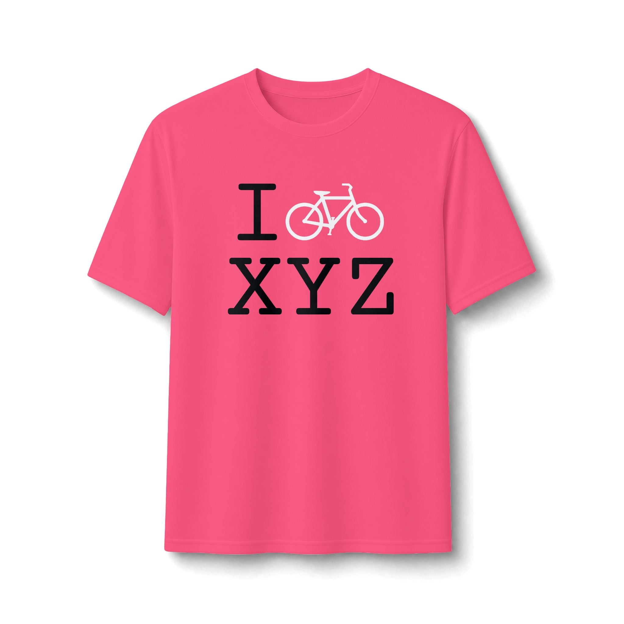 "I Bike ___" athletic T, white bike