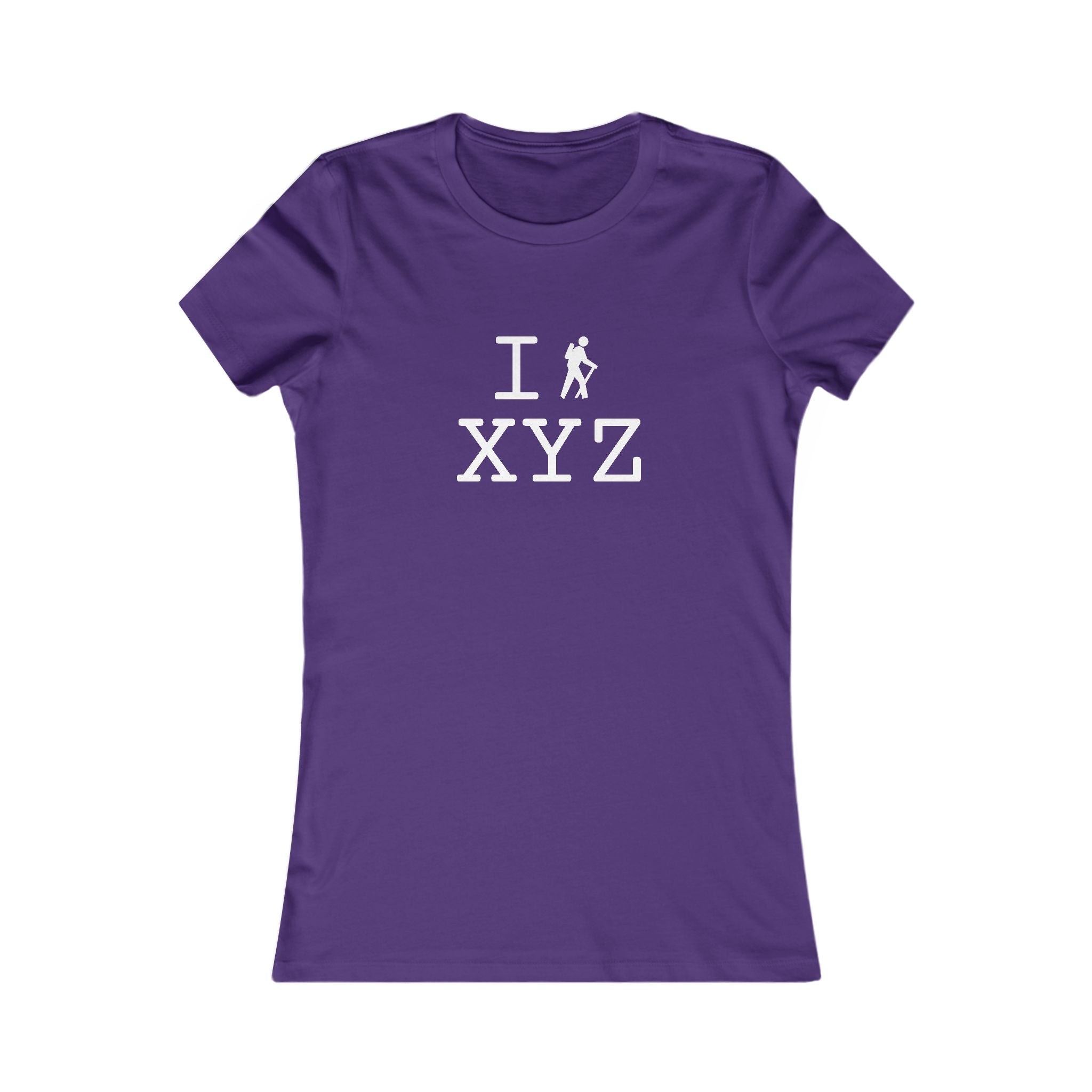 "I Hike ___" women's T, white hiker