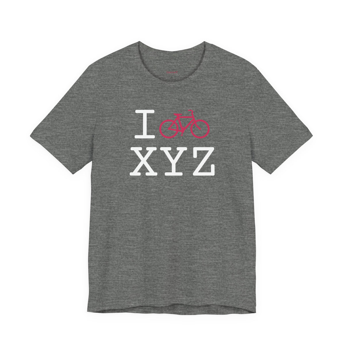 I Bike unisex T, hot pink bike