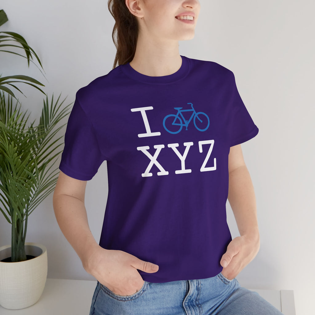 I Bike unisex T, light blue bike