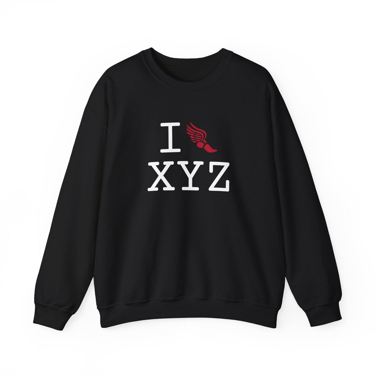 I Run sweatshirt, red logo