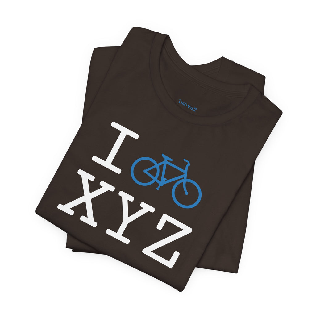 I Bike unisex T, light blue bike