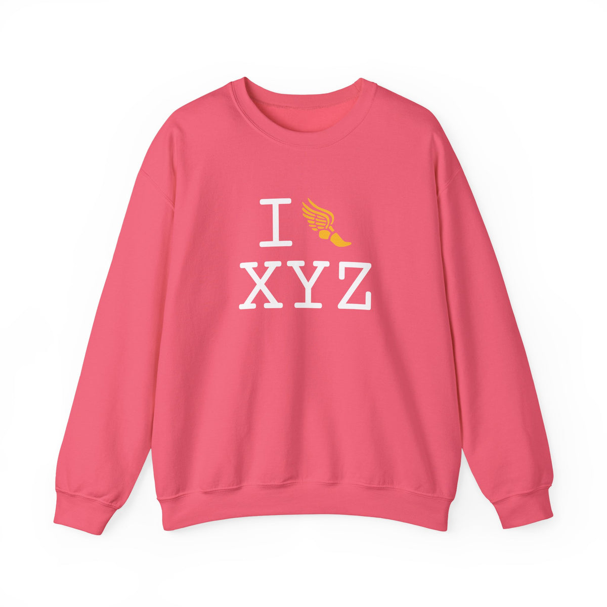 I Run sweatshirt, yellow logo