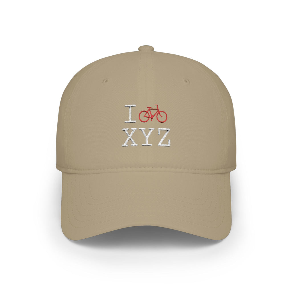 I Bike baseball cap, red bike