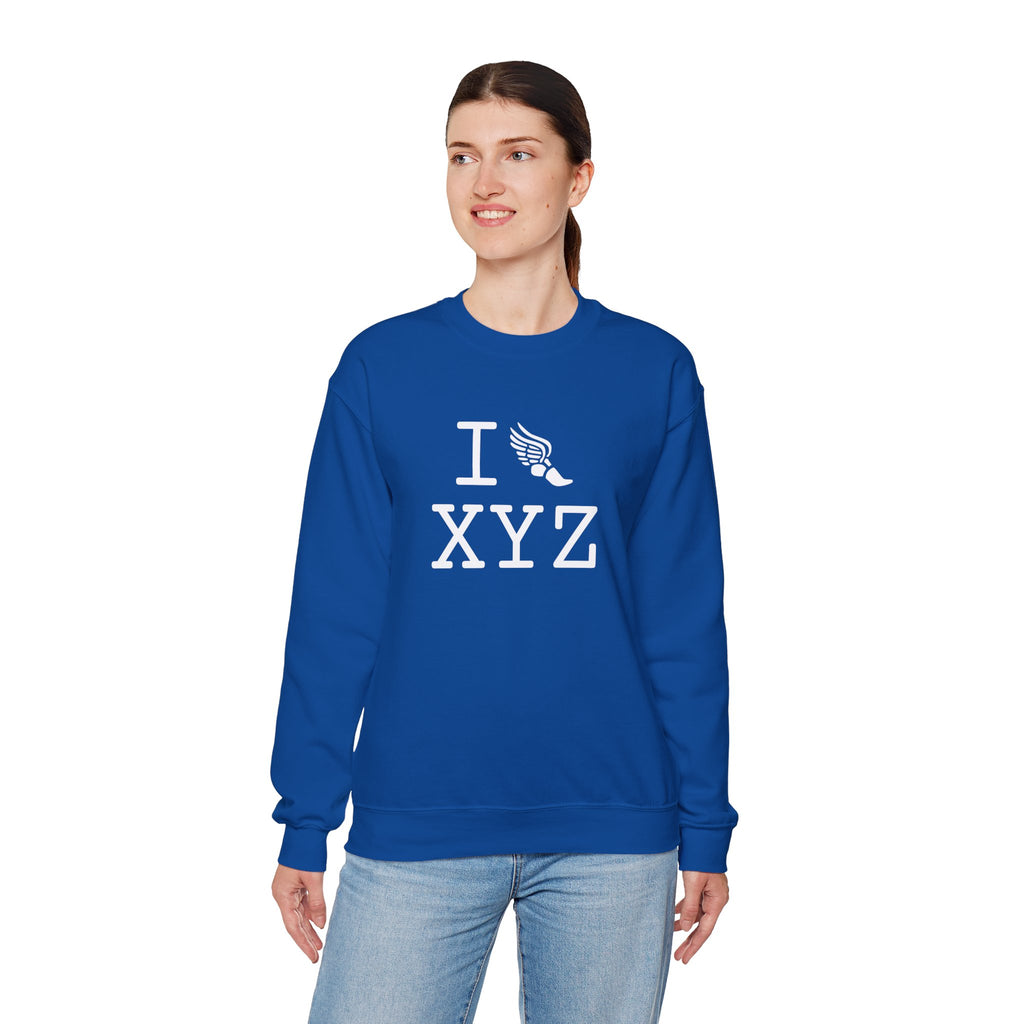 I Run sweatshirt, white logo