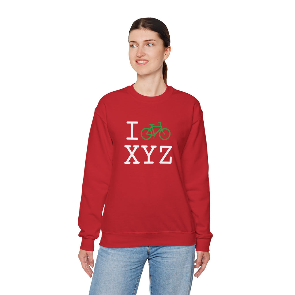 I Bike sweatshirt, green bike