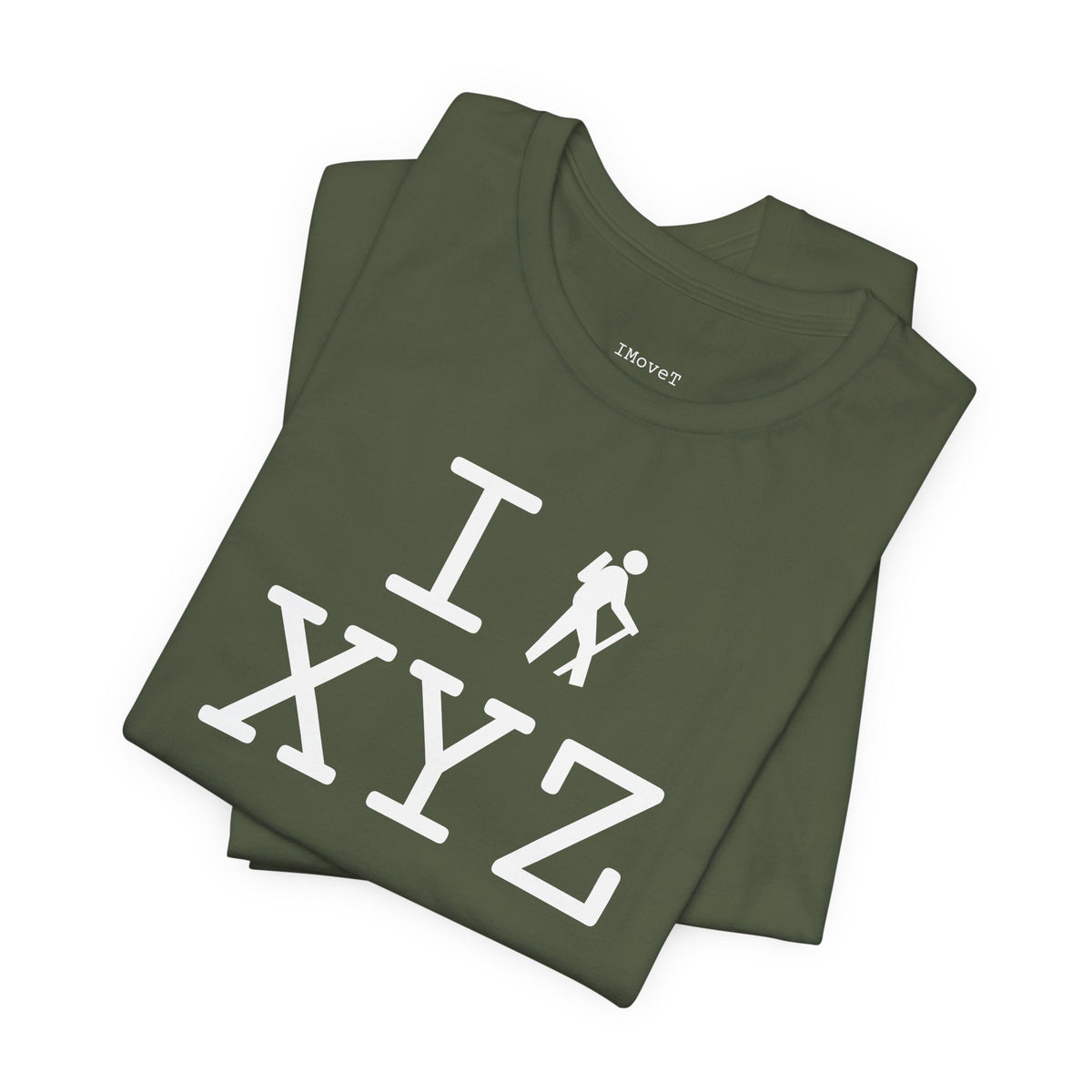 I Hike unisex T, white hiker