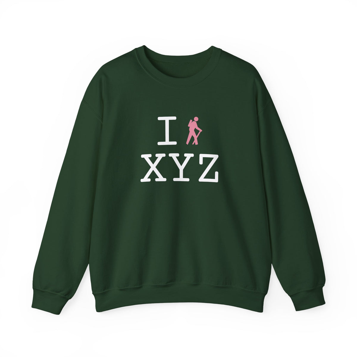 I Hike sweatshirt, pink hiker