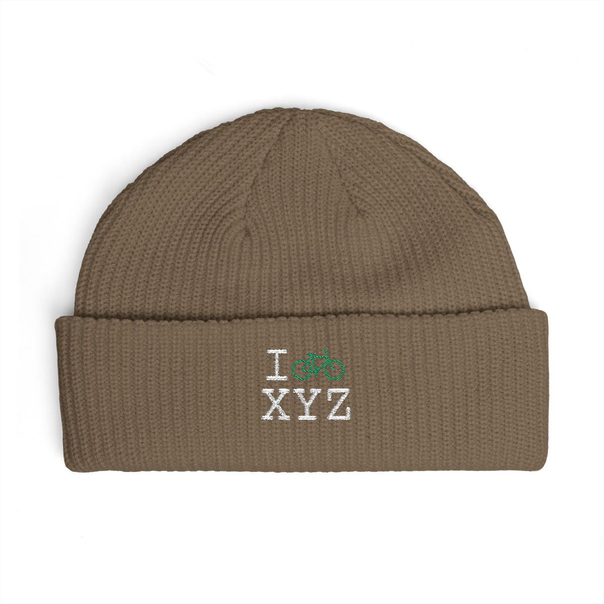 I Bike beanie, green bike