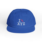 I Run athletic hat, pink logo