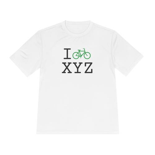 I Bike athletic T, green bike
