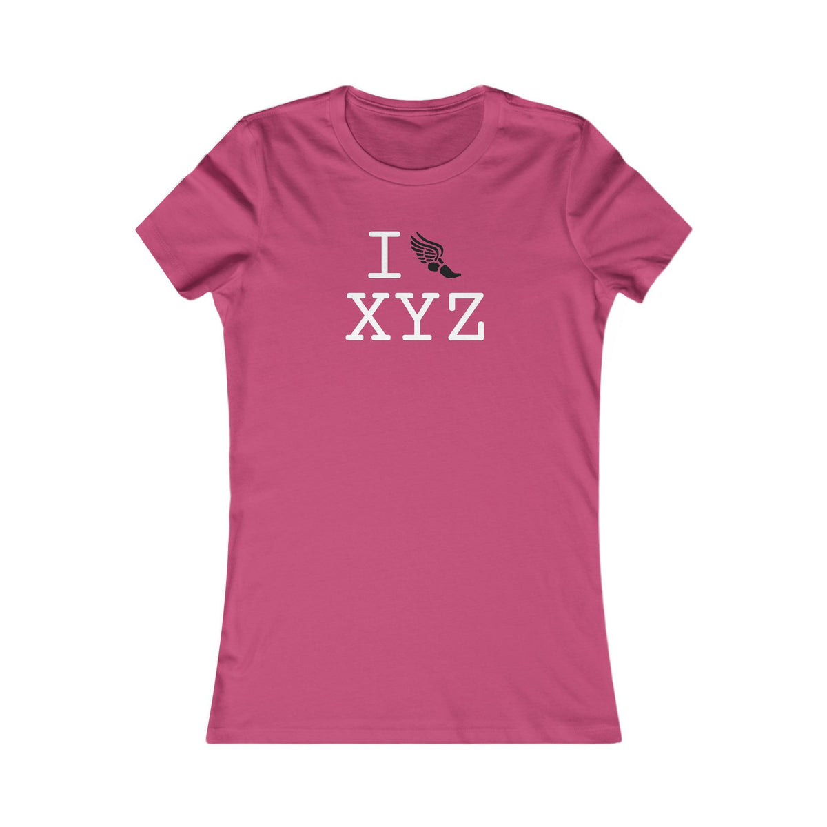 I Run women's T, black logo