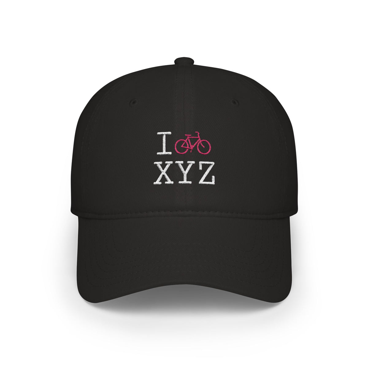 I Bike baseball cap, pink bike