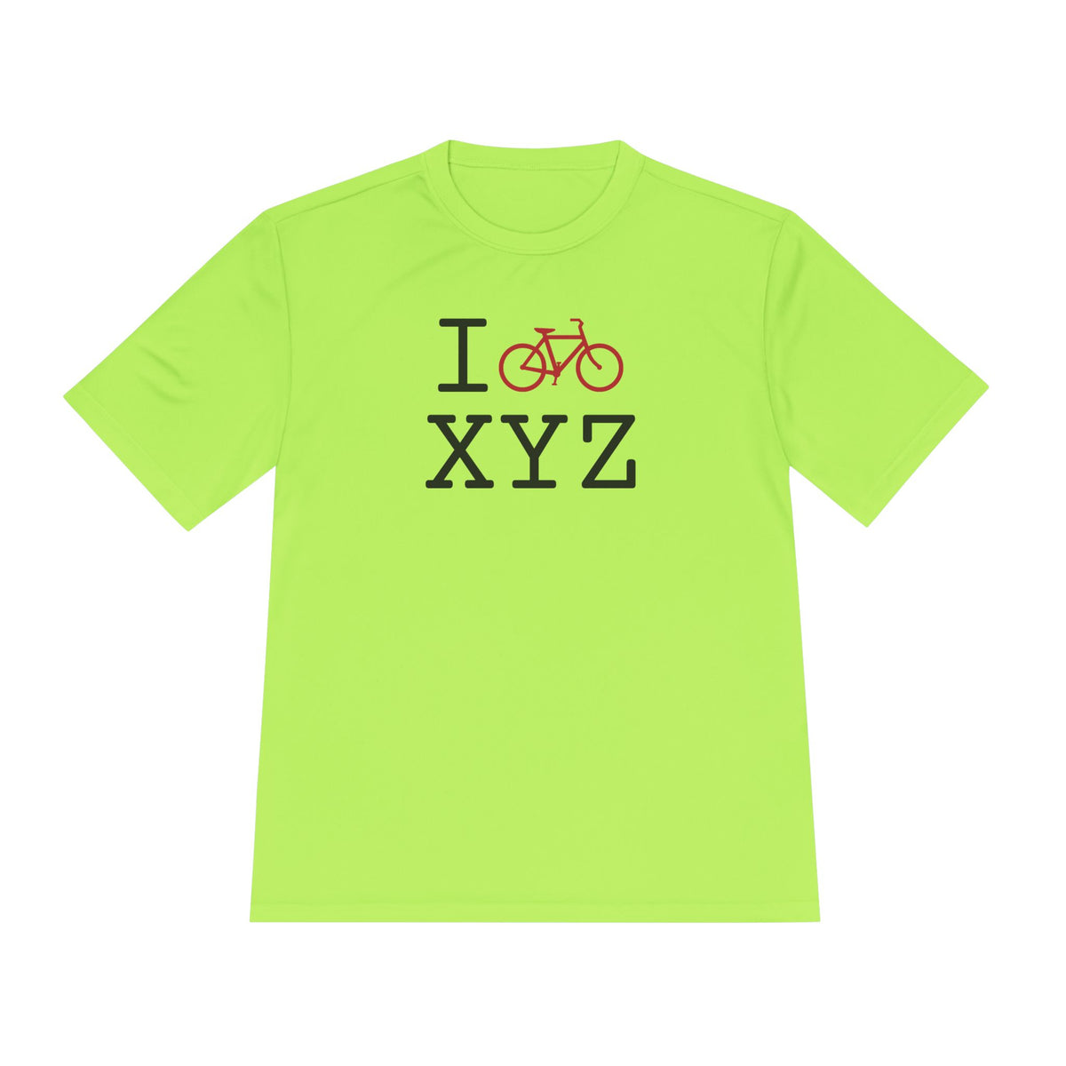 I Bike athletic T, crimson bike