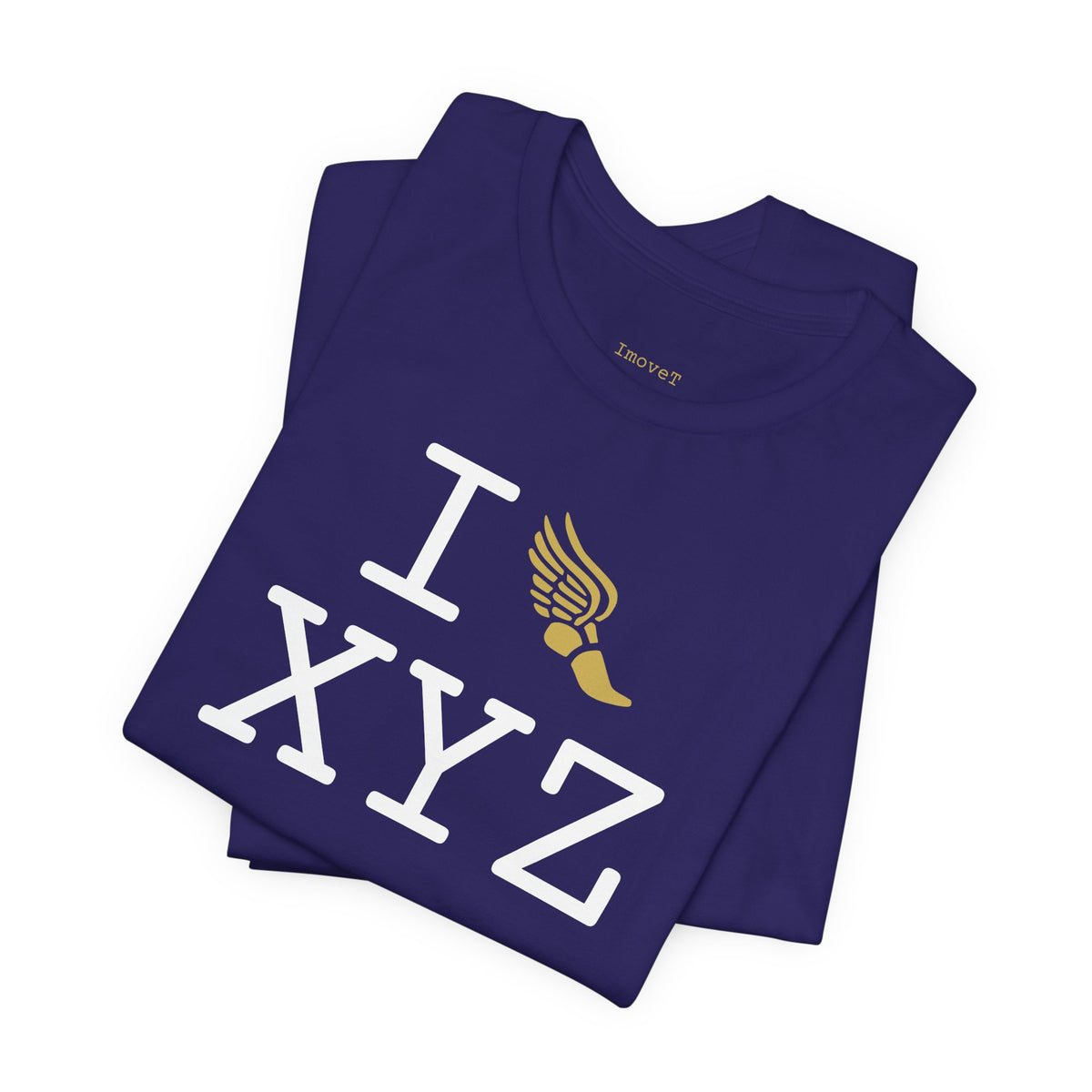 I Run unisex T, gold logo